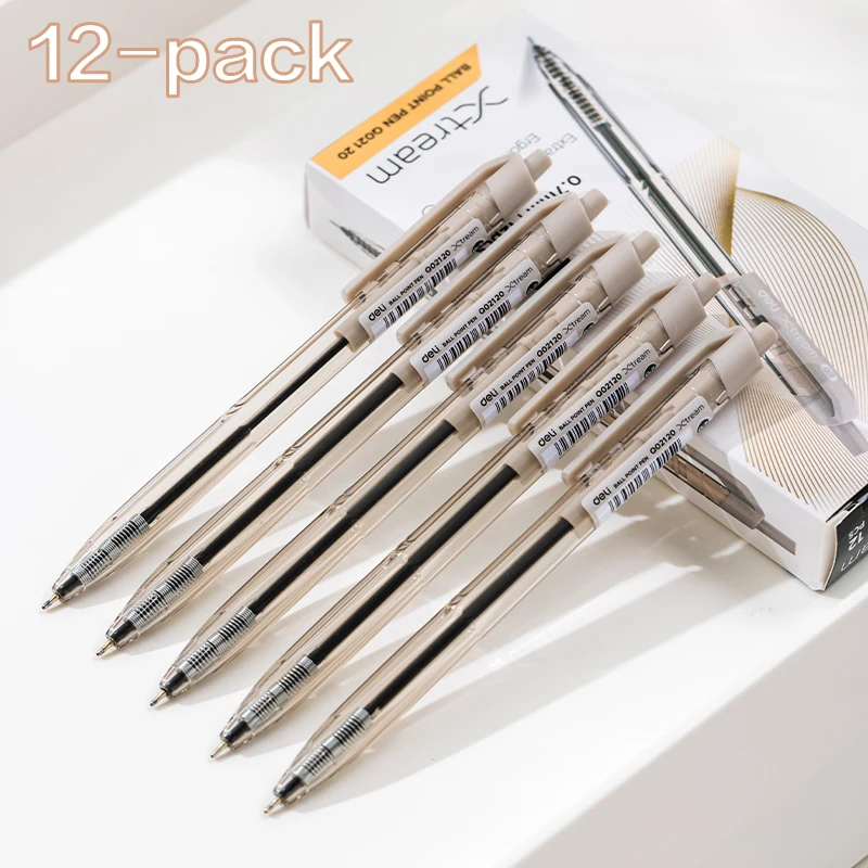 DELI Ballpoint Pen 0.7 MM Office Ball Pens 12PCS/Box Smoothing Writing Low Viscosity Ink Writing Pens Office Stationery