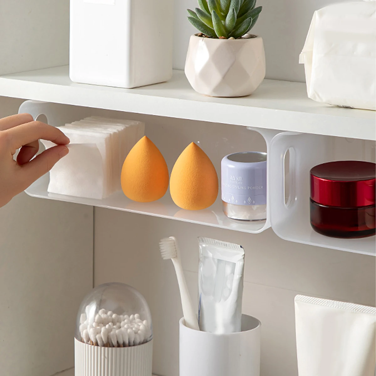 WORTHBUY Bathroom Organizer Shelf Wall Mounted Cosmetic Skincare Storage Rack Multifunctional Cabinet Makeup Storage Holder 3