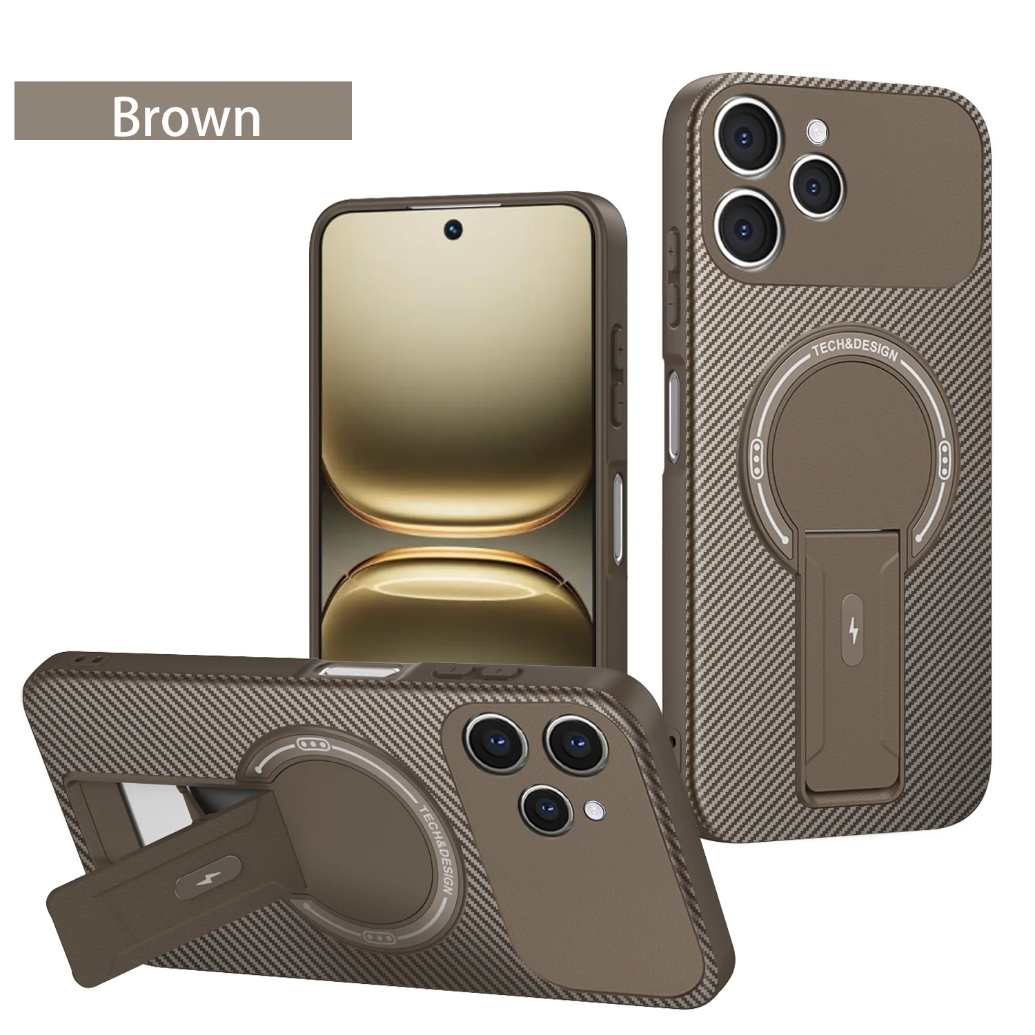 Enhanced Armor Carbon Fiber Foldable Magnetic Stand Case - Military Grade Protection