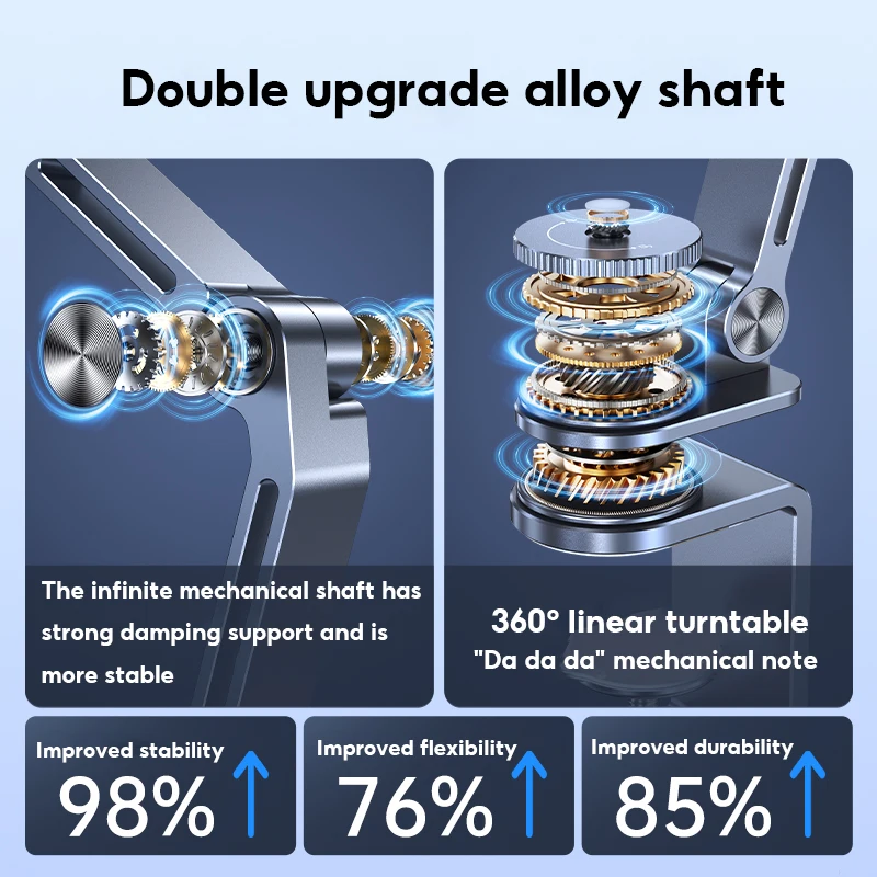 MoZhao 태블릿 스탠드 데스크탑 지원 스탠드 전화 홀더 360 °   회전 접이식 알루미늄 합금 사무실 고정 마그네틱 브래킷