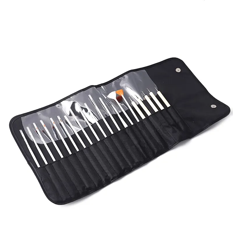 20Pcs/Set Nail Brush Manicure Gel Brush Nail Art Acrylic Liquid Accessories Professional Powder Carving Gel Brushes Pens
