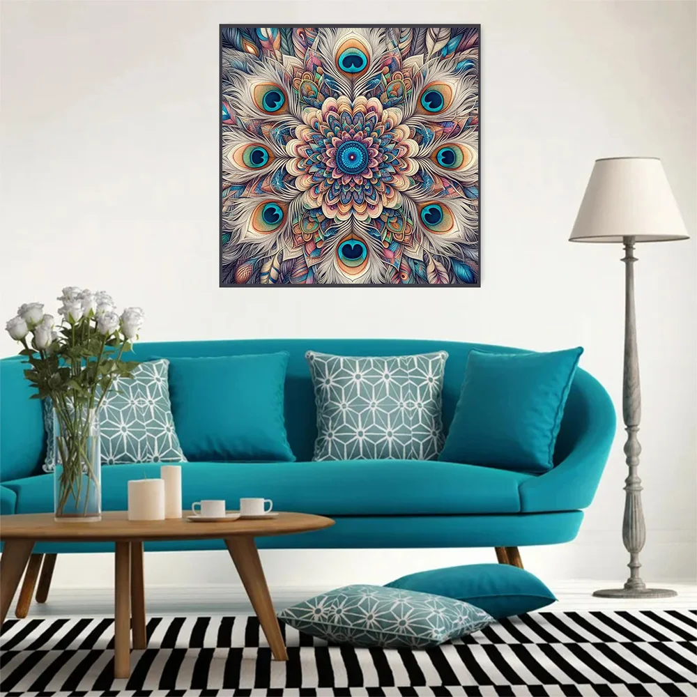 Evershine Diamond Painting Peacock Tail Rhinestones Picture Mosaic Animal Embroidery Cross Stitch Handmade Gift