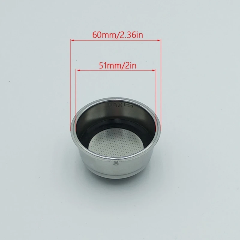 Premium Stainless Steel 51mm Coffee Filter with Easy-Clean Mesh and Powder Cup