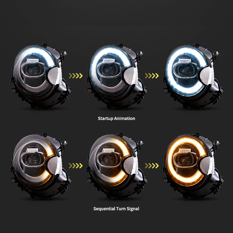 BMW 미니 쿠퍼 R56, R57, R58 용 LED 헤드라이트, 2007 2013 플러그 앤 플레이, 자동차 액세서리
