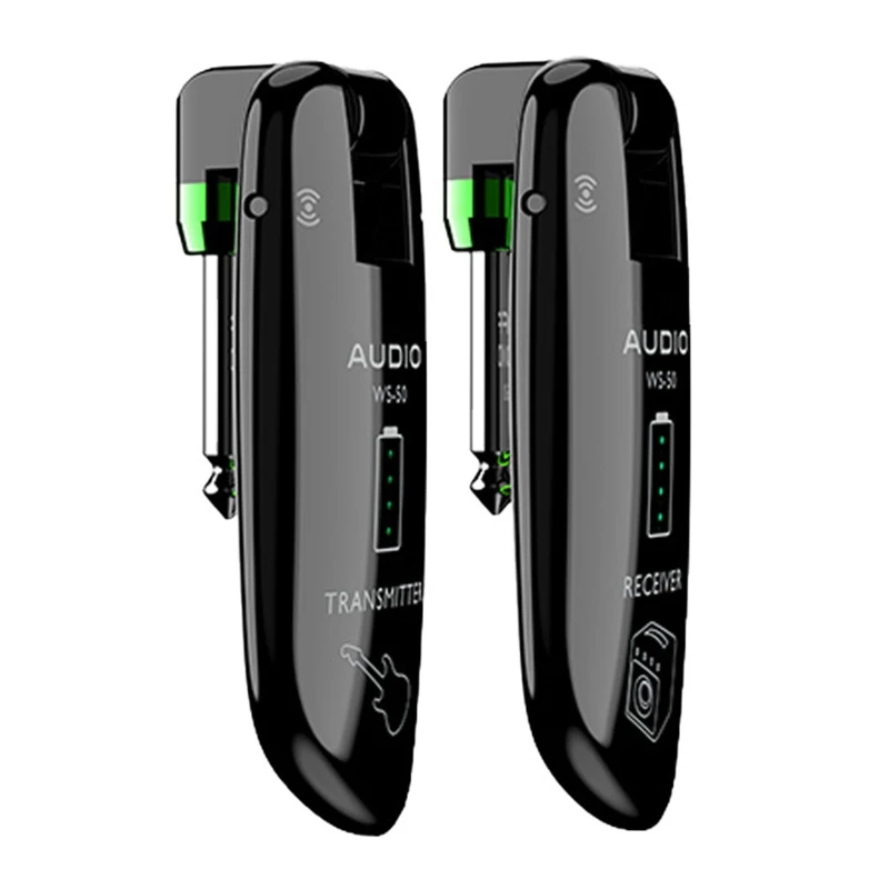 

Foldable UHF Guitar Wireless System Transmitter Receiver Transmitter 6.35mm Port