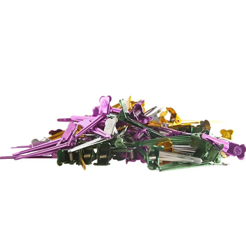 20 Teile/satz 1,97 Zoll Salon Teilung Ente Bill Clips Mehrfarbige Metall Friseur Schnitte Nicht-Slip DropShipping – Detail 8