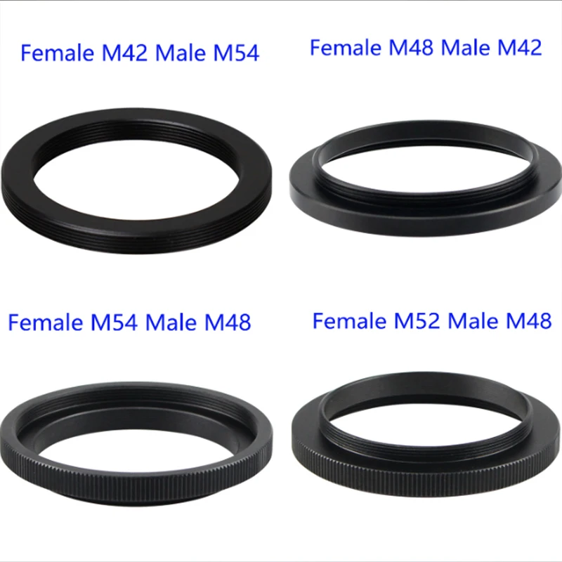 Microscope Adapter Female Internal Thread SCT M42 M48 M54 M52 M42 to Male Thread M48 M54 Astronomical Telescope Photography Adapter Ring Parts