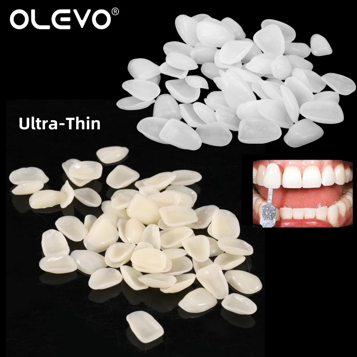 

50Pcs Dental Temporary Crown Ultra-Thin Resin Teeth Veneers Whitening Porcelain Upper Anterior Tooth Repair Dentistry Oral Care