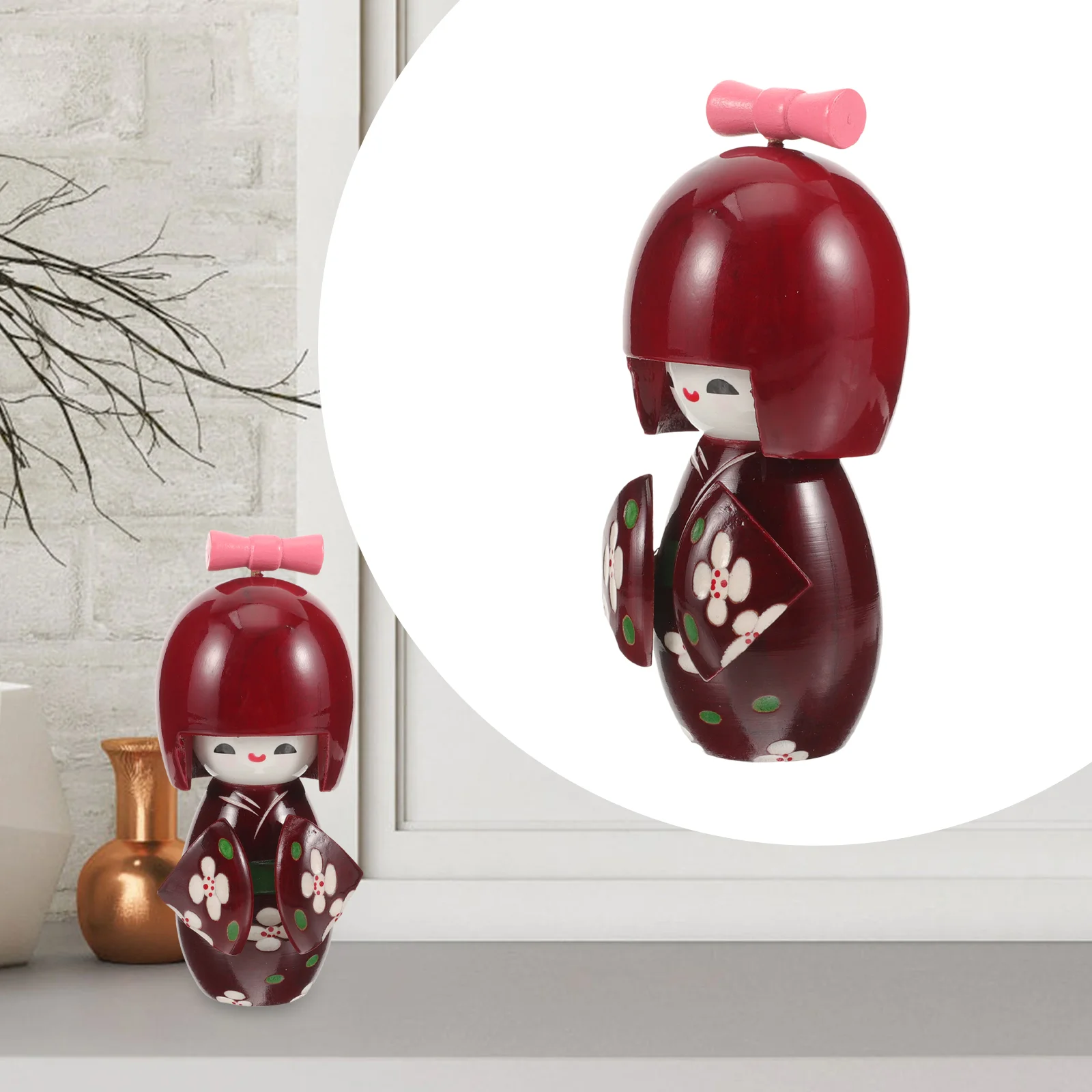 Giapponese Kokeshi Bambola Kimono Ragazza Artigianato Figurina Ornamento Decorazione