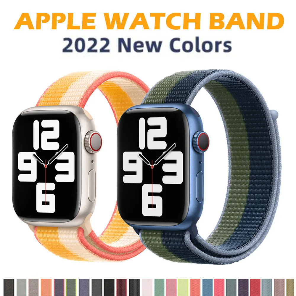Ремешок нейлоновый для Apple Watch Band Series 7 6 SE браслет iWatch band 5 4 3 2 38 мм 42 45 44 41 40 |