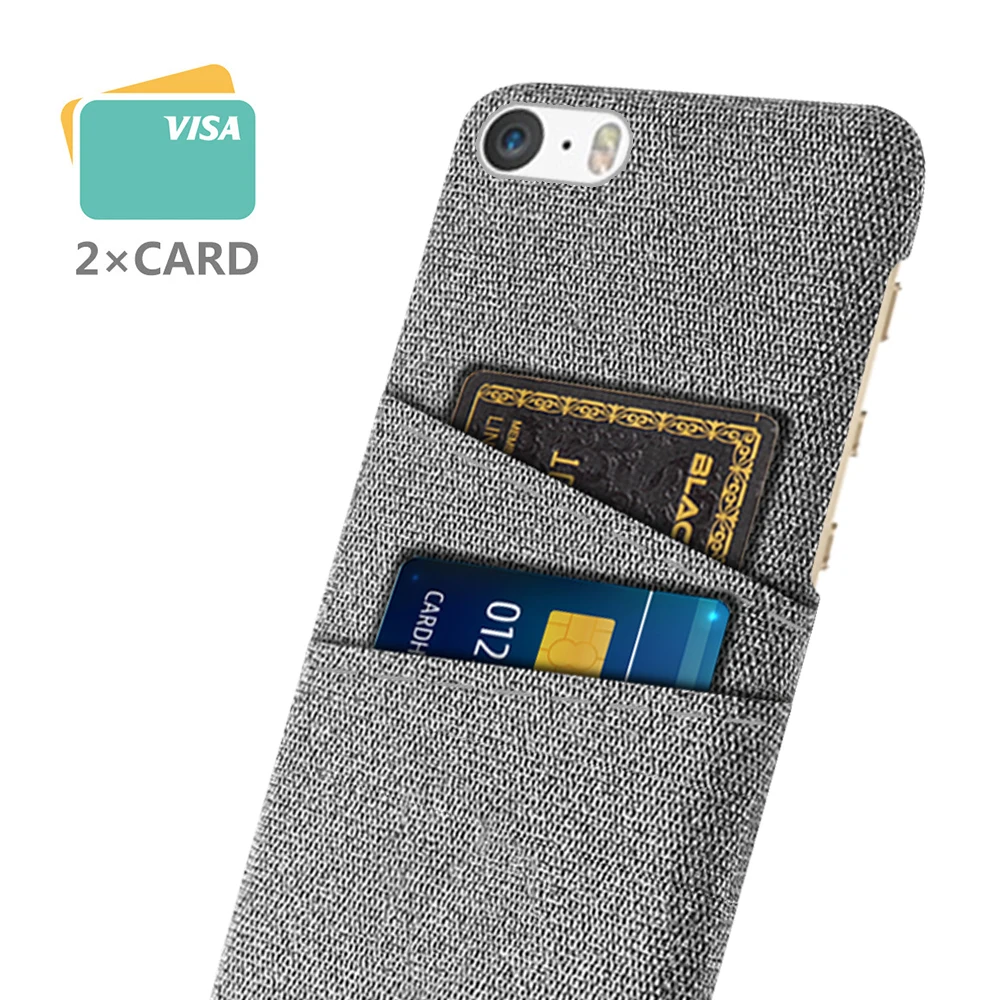 Luxury Fabric Dual Card iPhone Case
