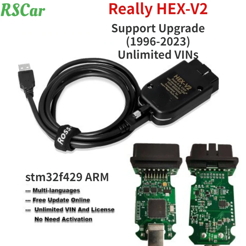 Codifica Diagnostica Originale Real V2 Autocom 1996-2023 Vag Com Hex V2 Interfaccia Hardware Per Vw Per Audi Per Skoda Unlimited Vins
