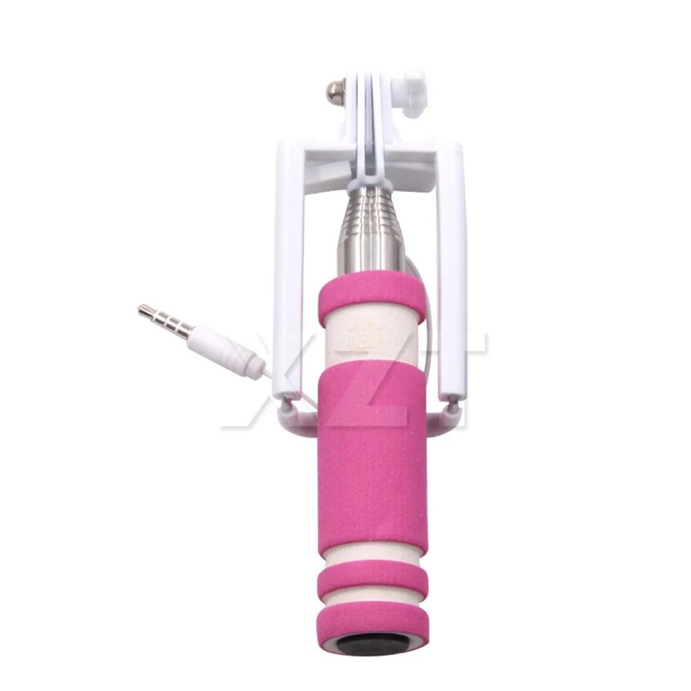 Selfie Stick 14cm to 60cm Extended Wired Selfie Holder Shutter Self-Portrait Self Pole Fold Monopod Tripod for Android for iOS