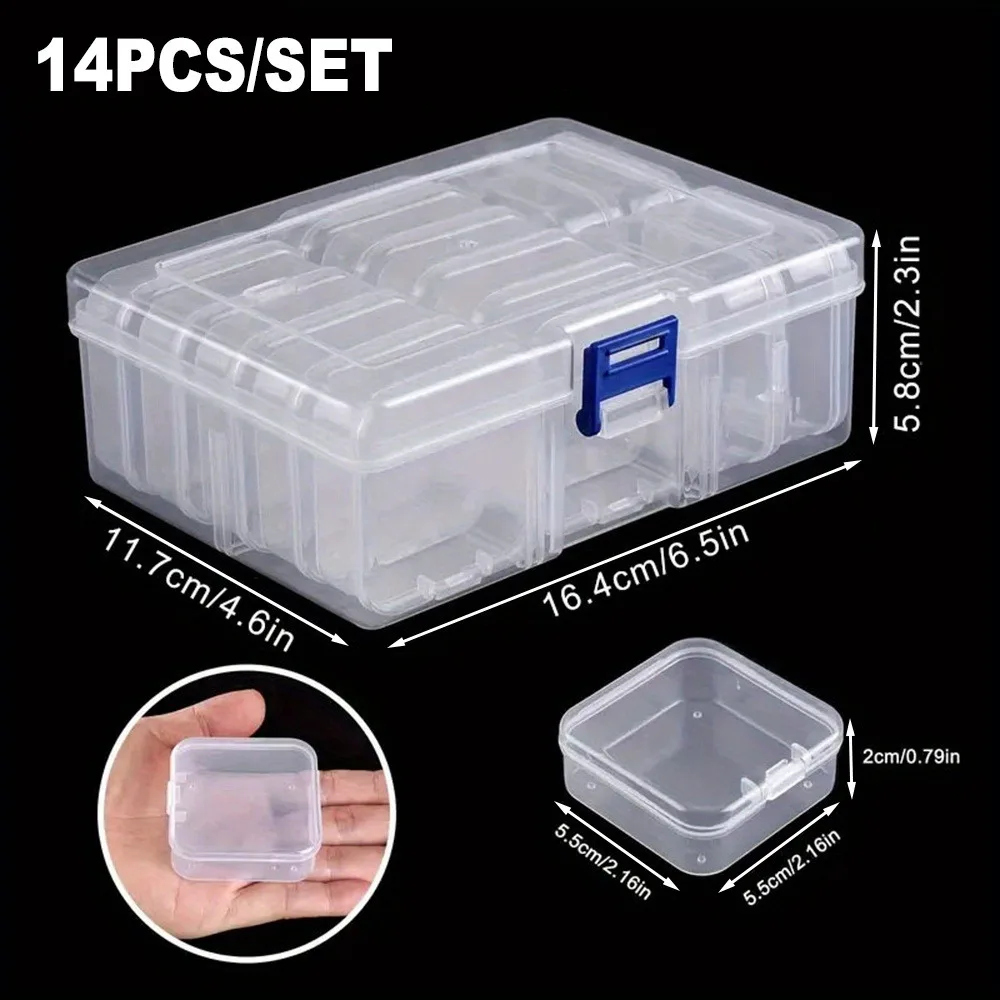 Transparent Independent Packaging Box Small Bead Organizers Plastic Storage Cases Mini Clear Bead Storage storage box storage container plastic storage box