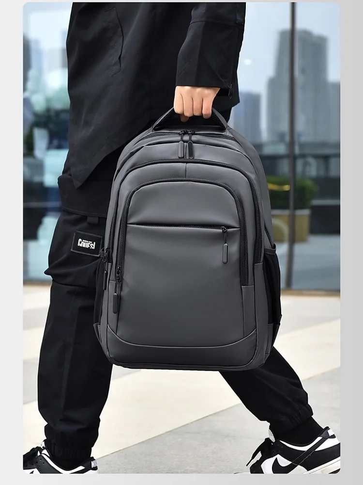 New men's Backpack Senior Sense Business Backpack Men Large Capacity Leather Commuter Computer Bag Travel Outdoor