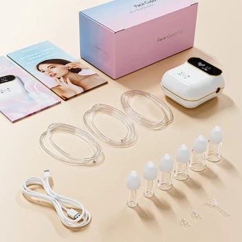 6Pcs Electric Facial Cupping Therapy Set Glass, 3 in 1 Gua Sha Facial Tools Face Cupping Massage for Eye Neck Skin Care