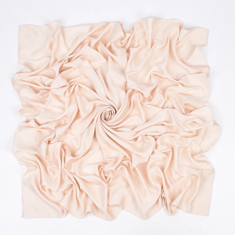 110cm*110cm Einfarbiger Satin Quadratischer Kopfschmuck Damen Mode Quadratischer Kopfwickel Schal Tücher Foulard Hijab Halstuch Bandana – Detail 24