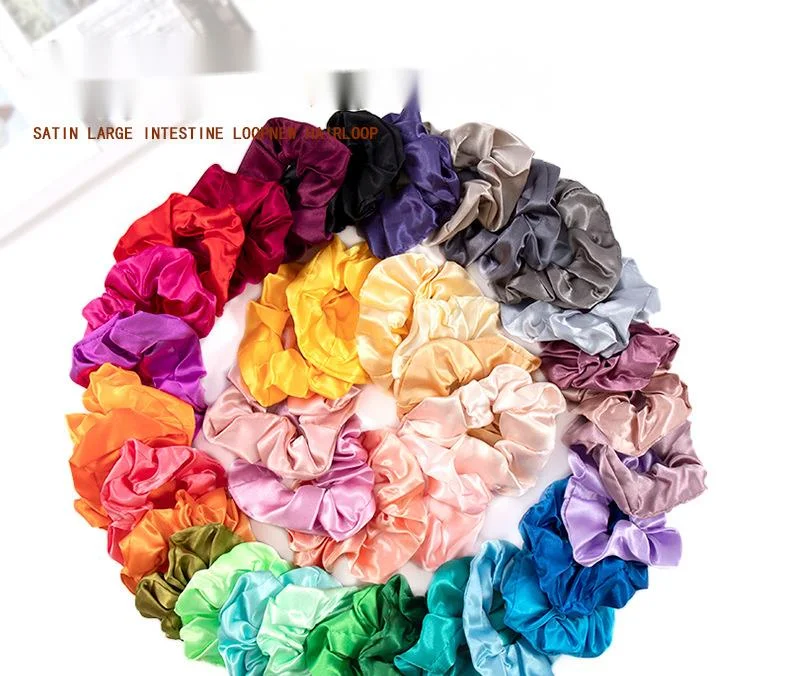 Heißer Verkauf Große Darm Farbe Haar Band Satin Haar Seil frauen Haar Zubehör Multicolor Haar Zubehör_voghion.com