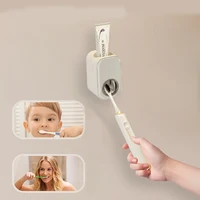 1/2PCS Wall Mounted Toothbrush Holder No Punching Toothpaste Storage Rack Transparent Mouthwash Cup Toothbrush Bathroom Set 2