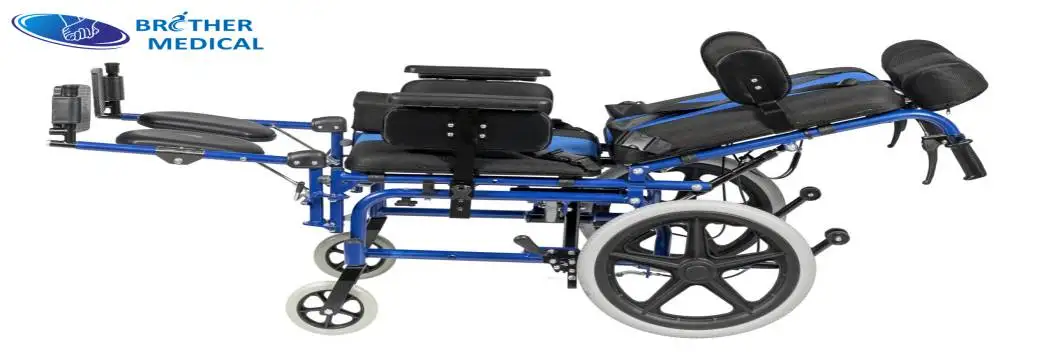 Aluminum Wheelchair Stroller Cerebral Palsy for Cp Kid with Adjustable Reclining High Back