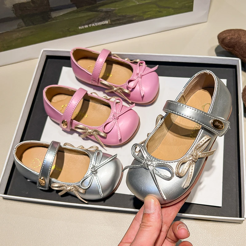 Girls PU Leather Non Slip Ballet Flats Shoes