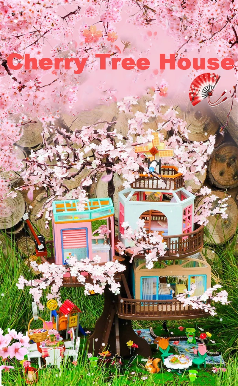 Cherry Blossom Tree House DIY Miniature Building Kit Dollhouse Australia