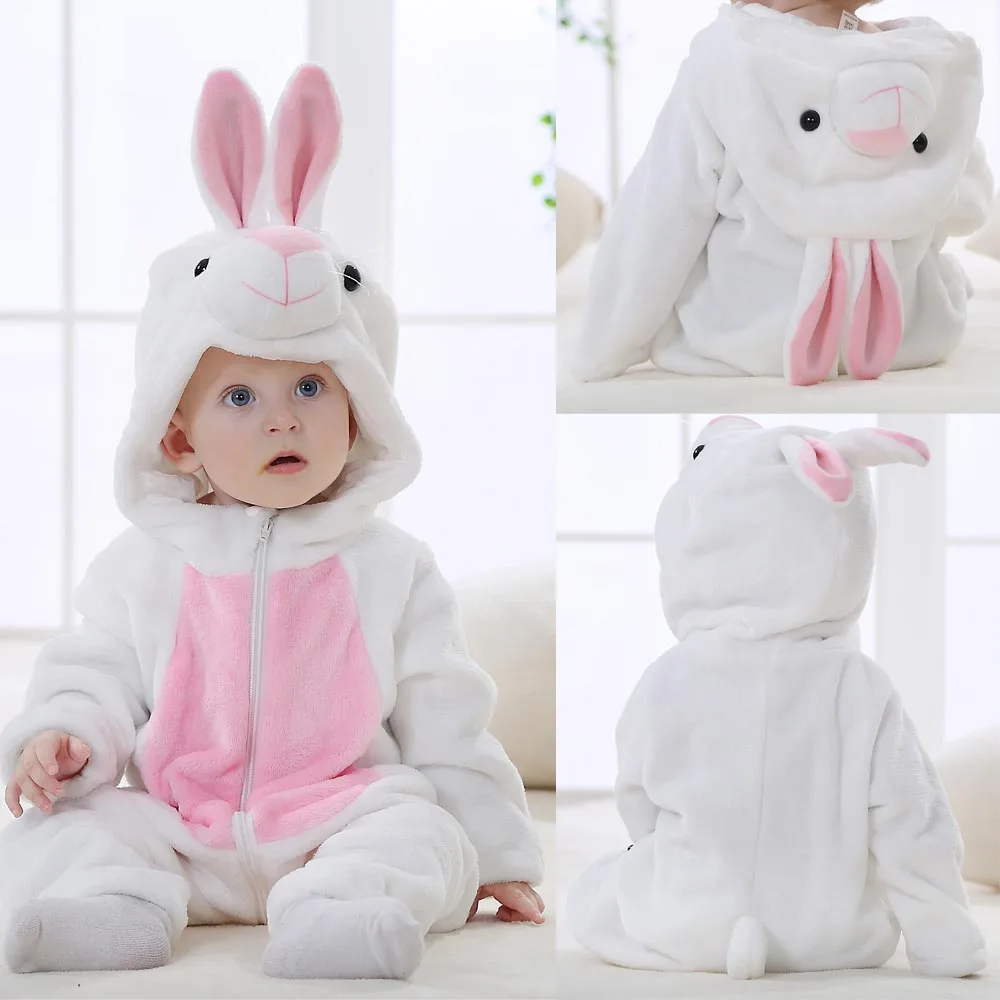 Animal Kigurumi Pajamas for Baby Boys Girls Clothes Winter Children Clothing Set 0-4 Years Kids Onesises Thick Flannel Jumpsuit