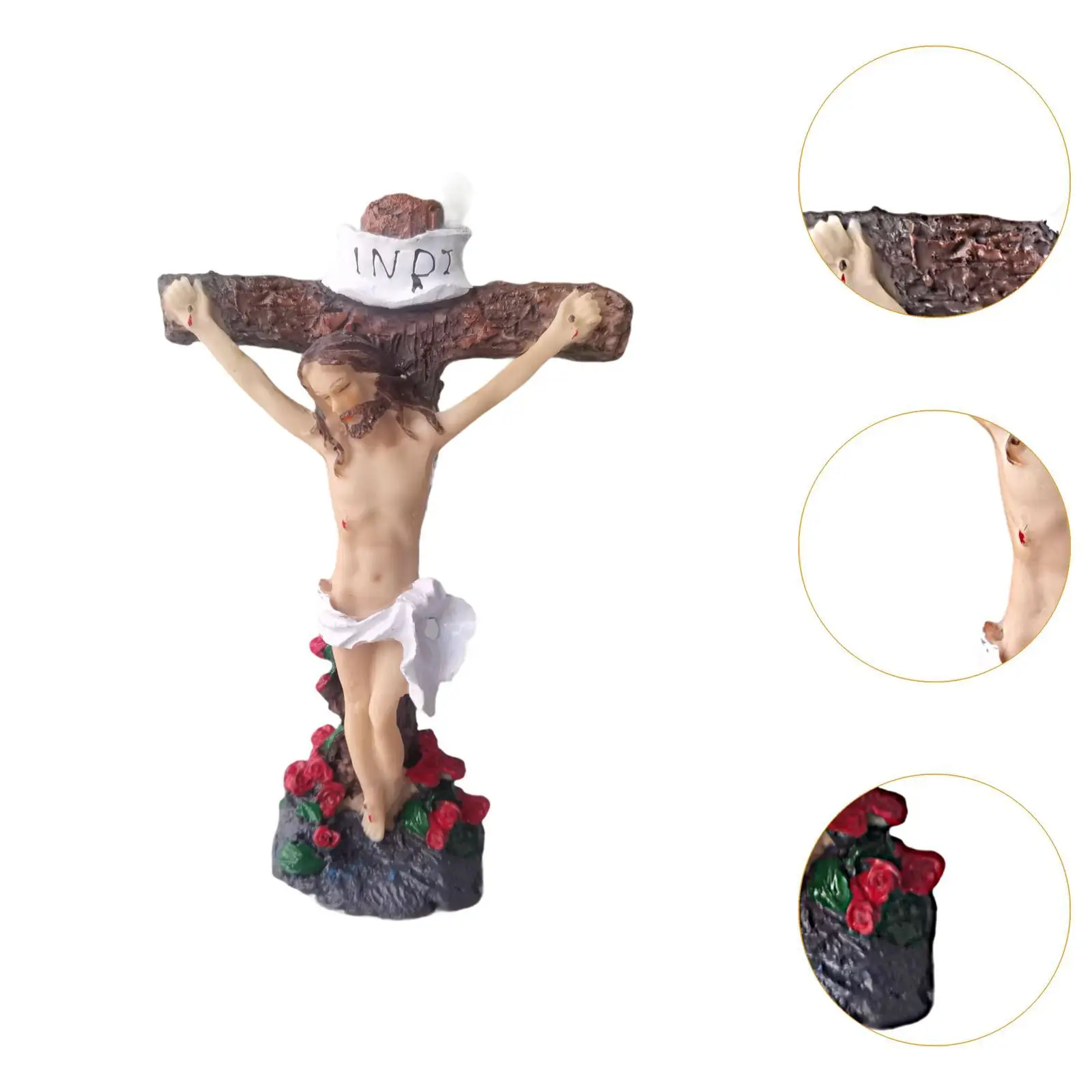 Jesus Crucifix Crosses Figurine Catholic Crucifix Cross for Office Garden
