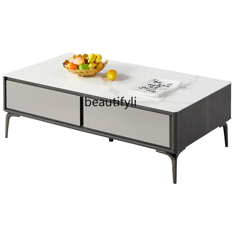 

CXH Italian Minimalist Small Apartment Living Room Home Modern Minimalist Paint Tea Table