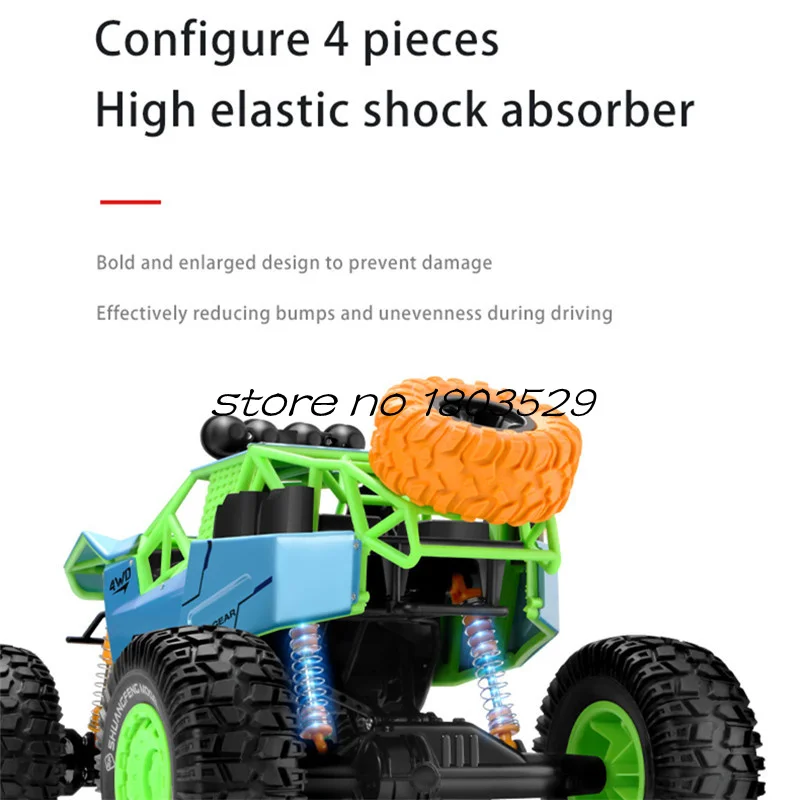 1:8 Extra Large Alloy Material Remote Control Car 4WD High Speed Climbing Off Road Vacuum Tire Elasticity Shock Absorbing RC Car 5