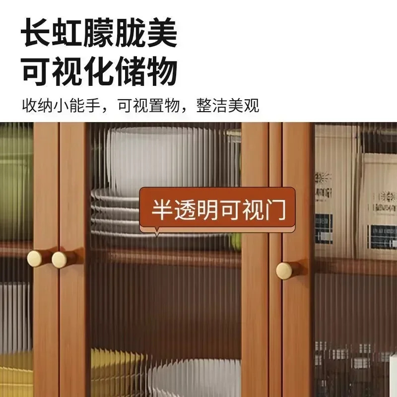 Wooden Buffet Cabinet Kitchen with 3 Storage Doors Wardrobe Chest Organizer Closet Sideboards Cabinet Furniture Living Room 3
