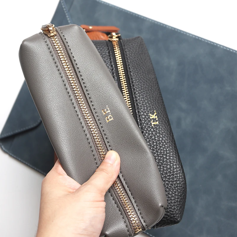 Astuccio Portapenne Personalizzato in Pelle PU alla Moda, Borsa Portapenne con Cerniera per Studenti, Borsa Portaoggetti Fai-da-te per Affari, Regalo di Cancelleria per Dropshipping - immagine 4