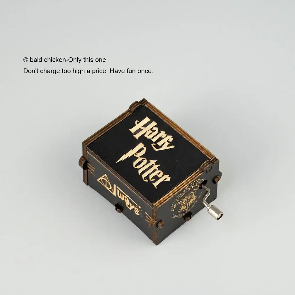 1pc Antique Music Box Wooden Hand-cranked Retro Carved Classic Theme Music Children's Birthday Christmas Gifts Family Decoration