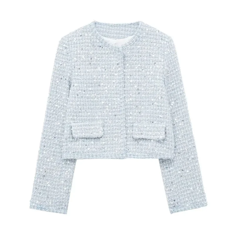 

ASDS 2024 Весна/Лето Новинка женское модное короткое пальто в европейском и американском стиле с украшением из бисера