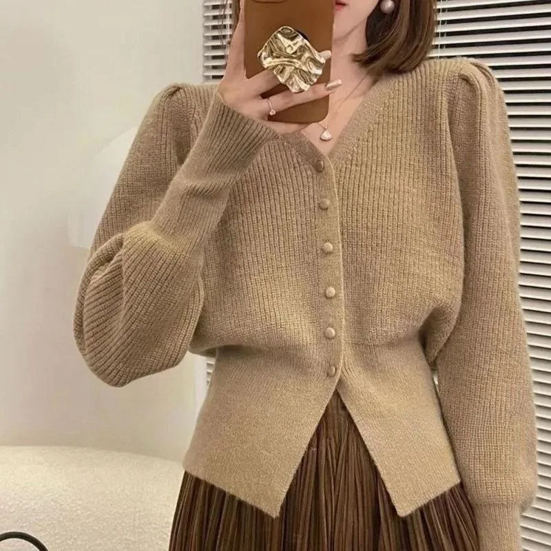 Women Autumn Knitted Sweater Tunic Cardigan