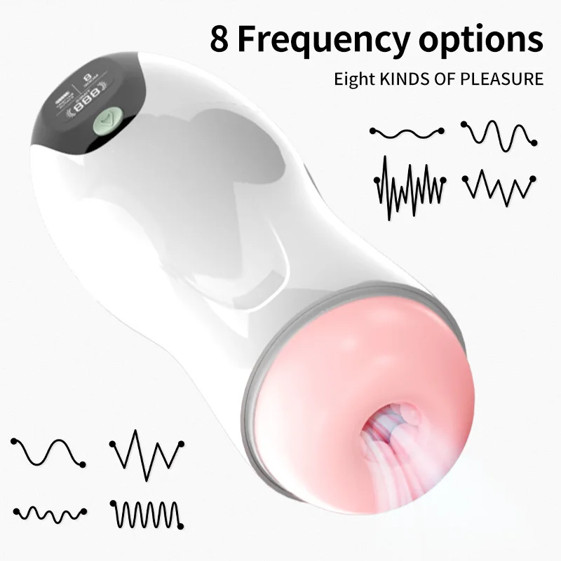 HeartCaptor Male Masturbator Cup with LCD Display, 8 Frequency Settings, TPE Vacuum Stroker - Details 4