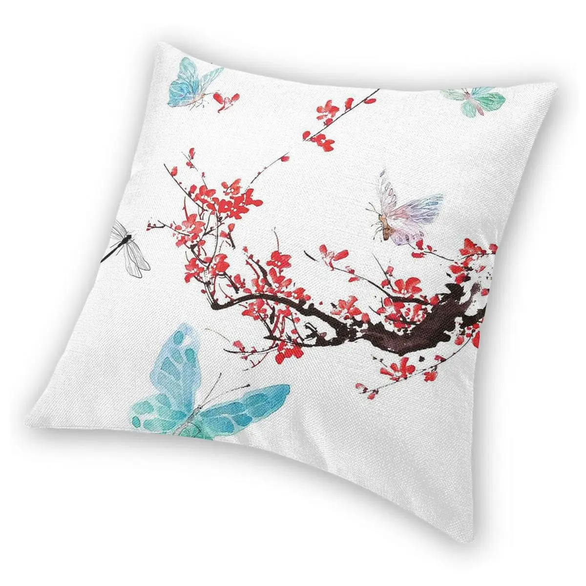 Housses De Coussin 40x60 Cm Lot De 2 - Imprimé Fleurs De Cerisier Japonais, Imperméable, Fermeture Éclair Cachée