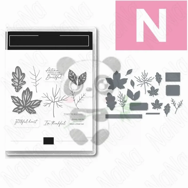 

Autumn Leaves Metal Cutting Dies Clear Stamps Scrapbooking Paper Decoration Embossing Template Diy Greeting Card Blade Punch