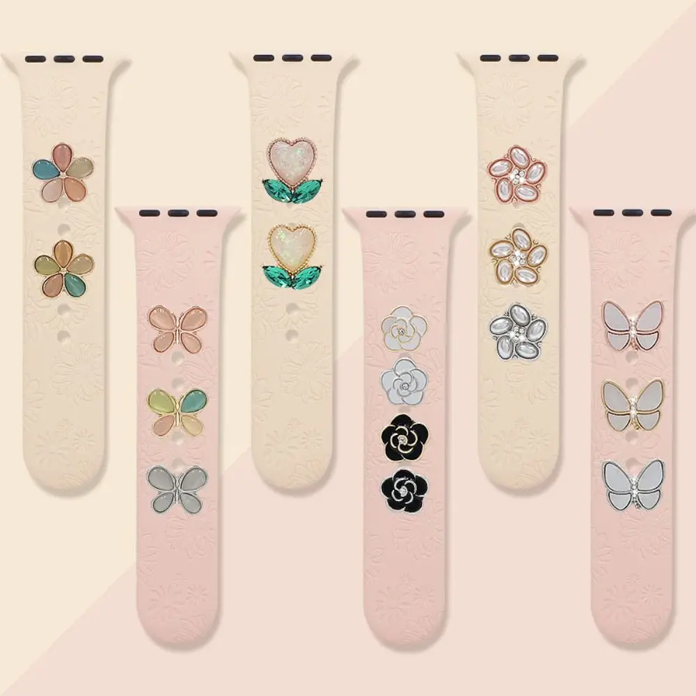 Elegant Diamond-Inspired Watch Band Charms and Brooch Accents