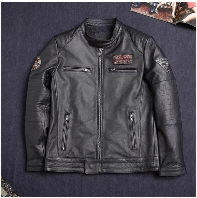 Free Shipping.sales Brand New Men Cowhide Coat.natural Quality Thick Men's  Genuine Leather Jacket.vintage Style Leather Clothes - Genuine Leather -  AliExpress