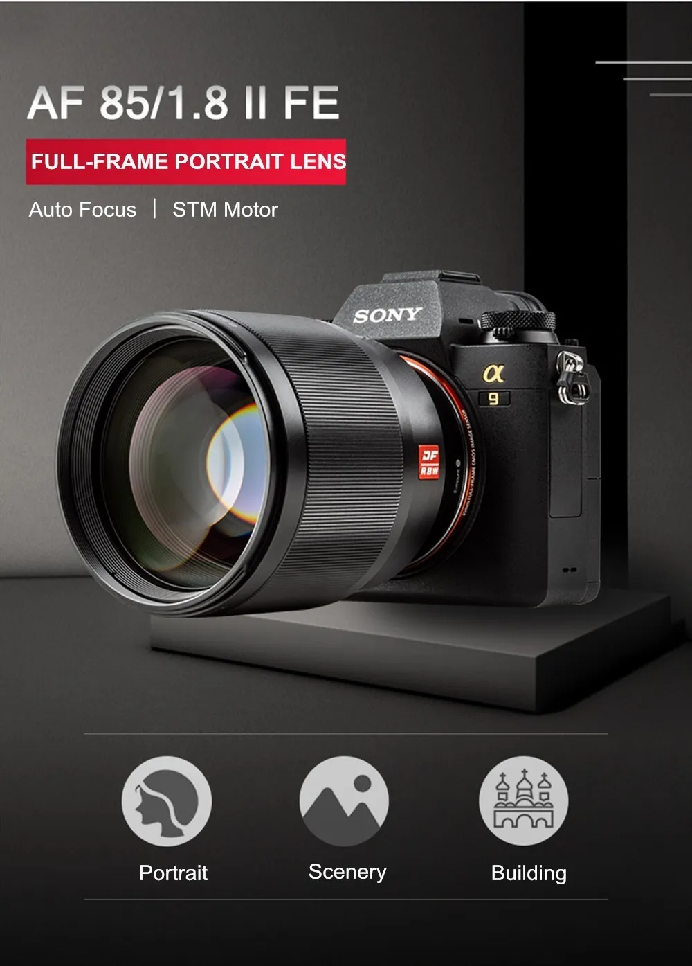 VILTROX Vollformat 85mm F1.8 Mark II STM Autofokus Festbrennweite Kameraobjektiv für Fujifilm X Sony E Nikon Z Anschluss Kamera Teleobjektiv – Detail 1