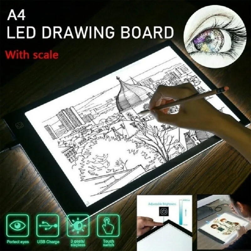 Tavolo Luminoso LED per Disegno e Diamond Painting, Tavoletta Grafica Luminosa A4 A5, Tavolo Luminoso Elettronico per Arte e Copia - immagine 3