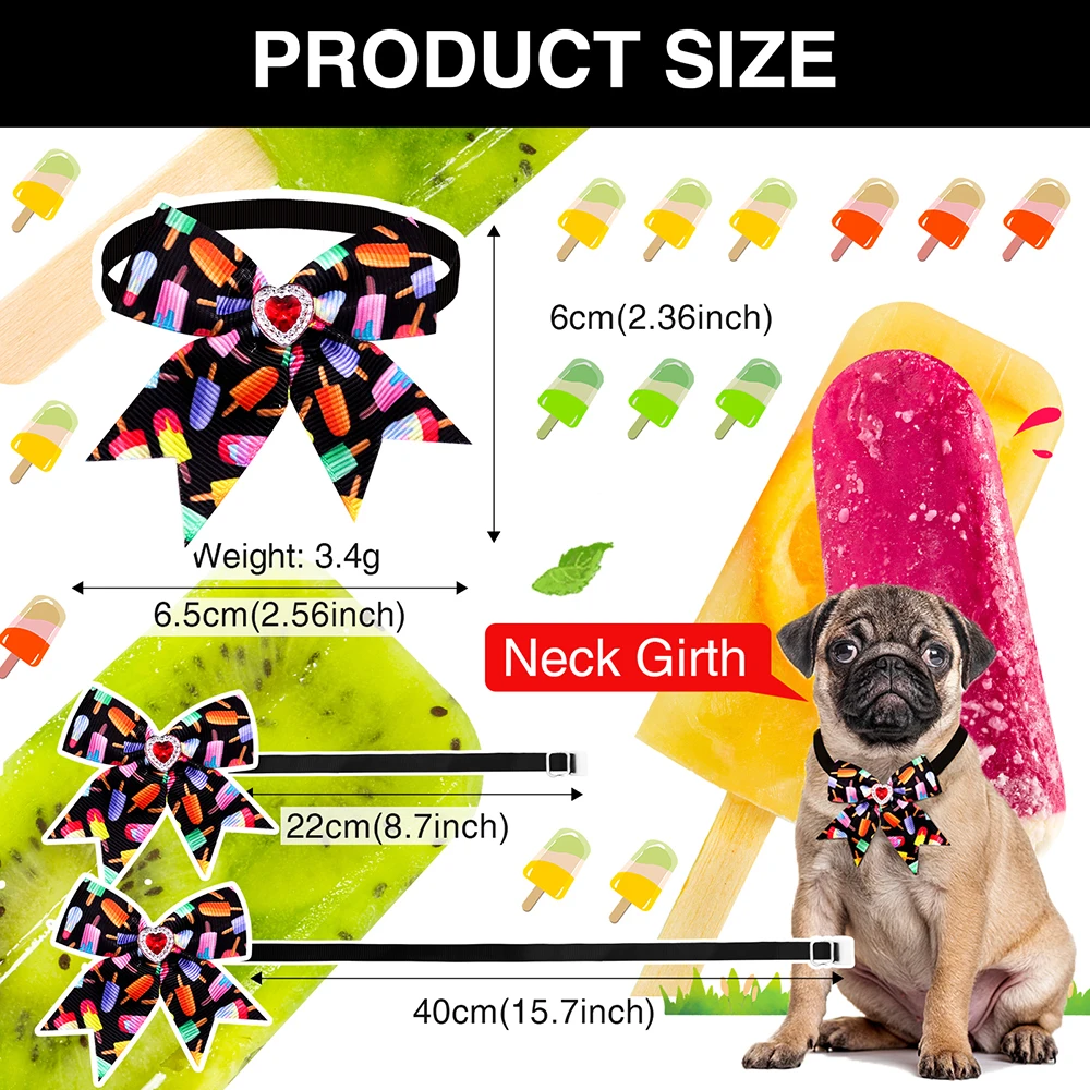 Title 7, 50/100pcs Small Dog Accessories Summer Dog Bowt...