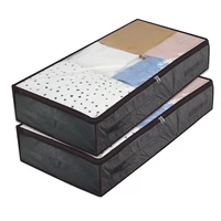 Thick Breathable Underbed Clothes Storage Bags Foldable Under Bed Bags Under Bed Storage Boxes Zippered Organizer 2 Pcs 2