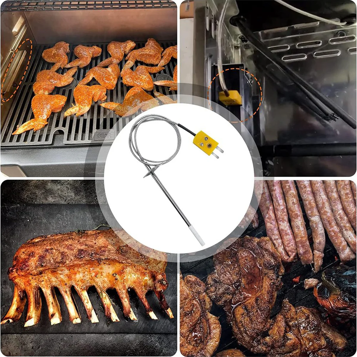Temperature Probe Kit Replacement,for Masterbuilt Gravity Series 560/800/1050 XL & Digital Charcoal Grill+Smokers Rare