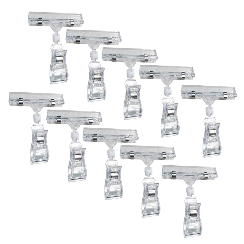 10PCS Advertising Clips Plastic Sign Display Shelf Clamp Price Label Tag Clip