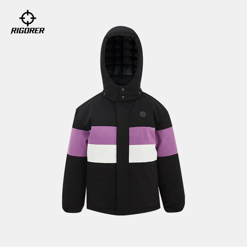 RIGORER Children Cotton padded Jacket Big Kids Men And Women Warm Hooded Zipper