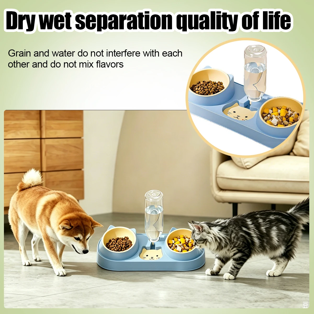 Tilted Cat Feeder Set 3