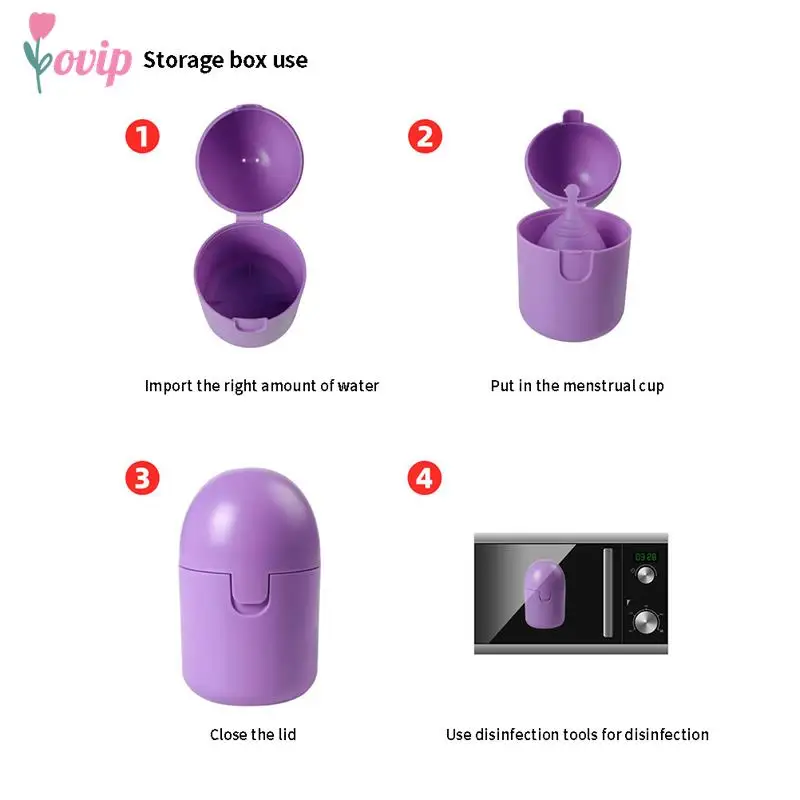 Silicone Menstrual Cup Set Portable Menstrual Cup Sterelizer Disinfection Box