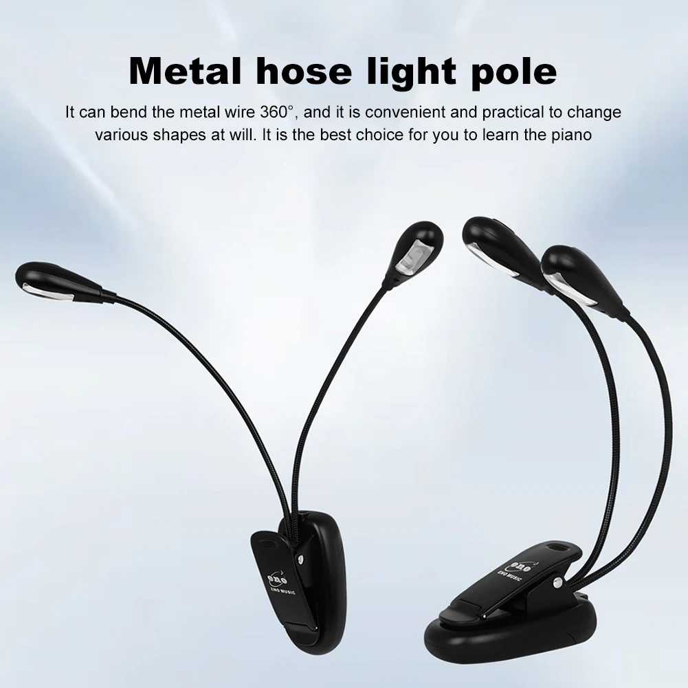 Tyenaza Éclairage LED à Clip, Lampe à Double Bras, éclairage à Clip | Pour Musique Et Musique | Lampe LED | Lecture De Nuit | Pour La Musique Et Le Support De